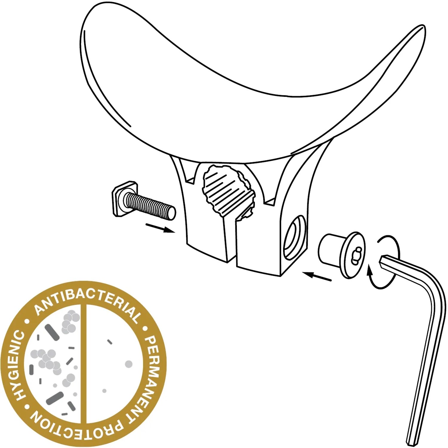 Montage des schwarzen, hygienischen Wagner Klinkenaufsatzes für Türbeschläge.