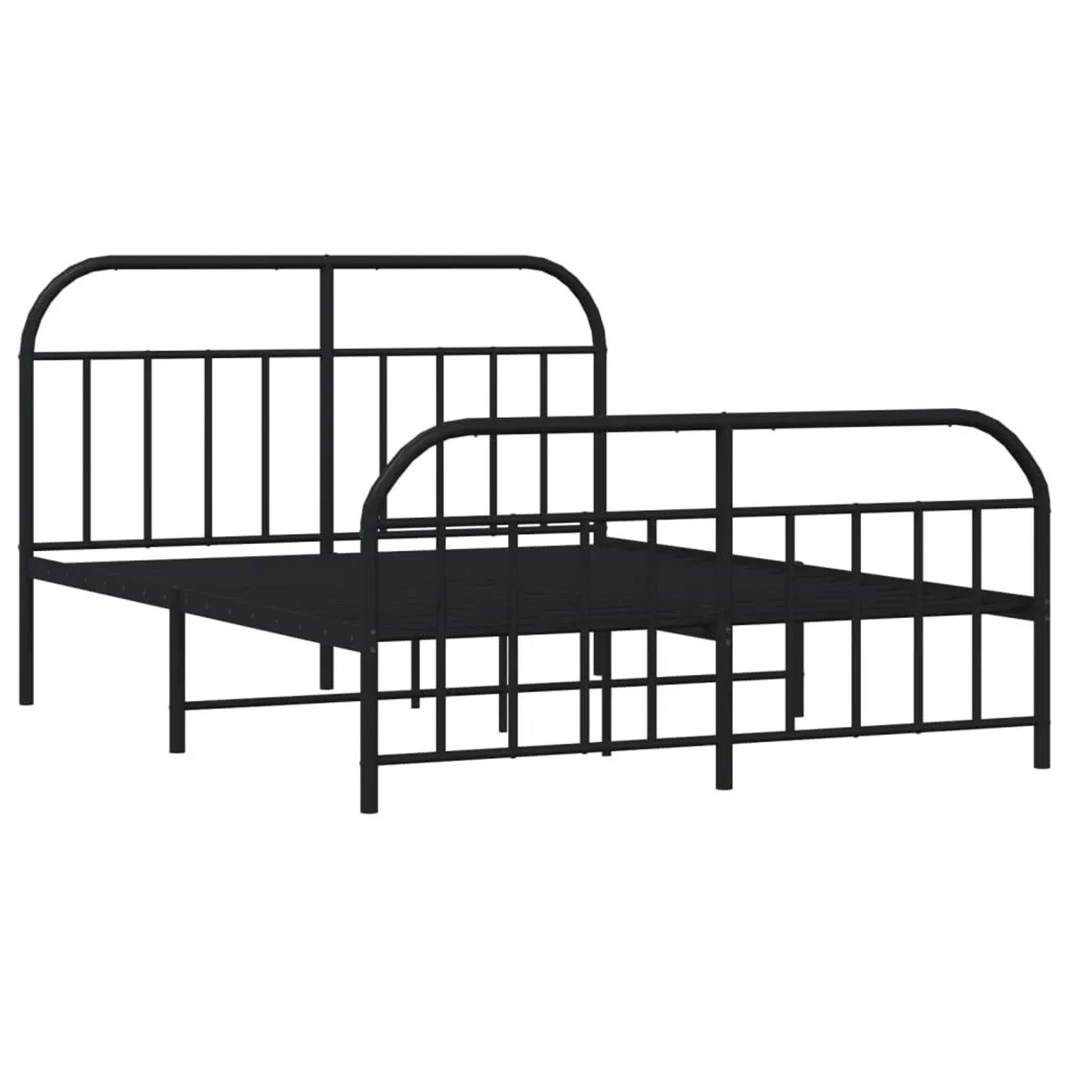 vidaXL Bettgestell mit Kopf- und Fußteil Metall Schwarz 140x190 cm 353653 günstig online kaufen