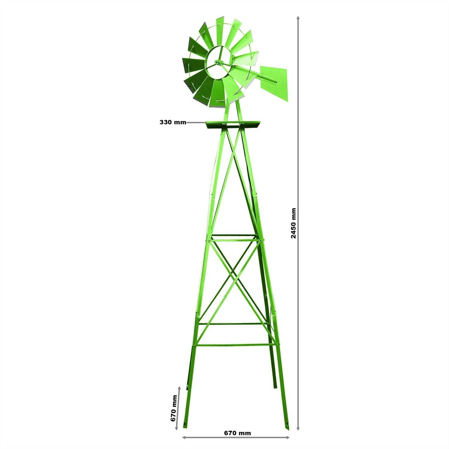 Wiltec Windrad Mit 245Cm Höhe Windmühle In Grün Windspiel Gartendeko Rankhilfe_7