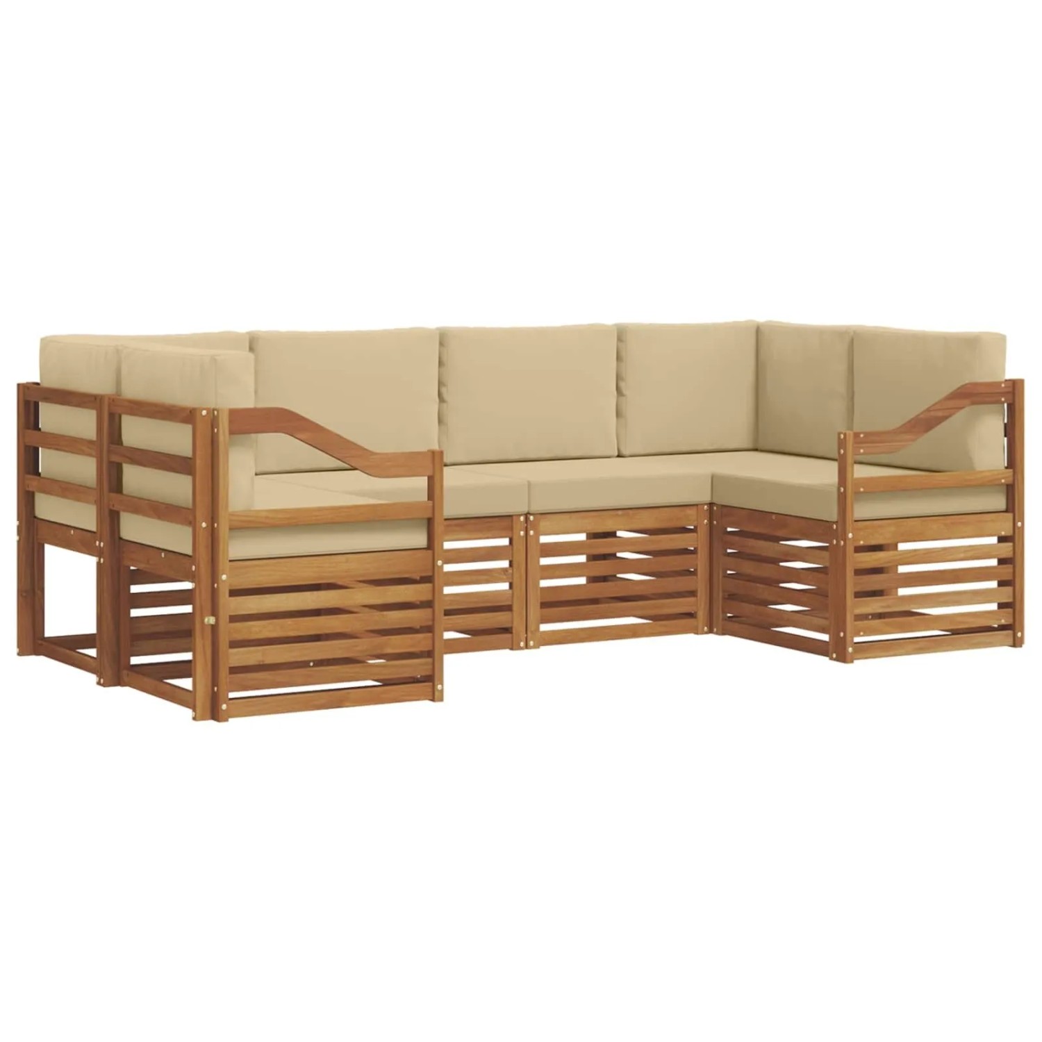 vidaXL Sofagarnituren mit Kissen 20 Tlg Natur Massivholz Akazie 3375388