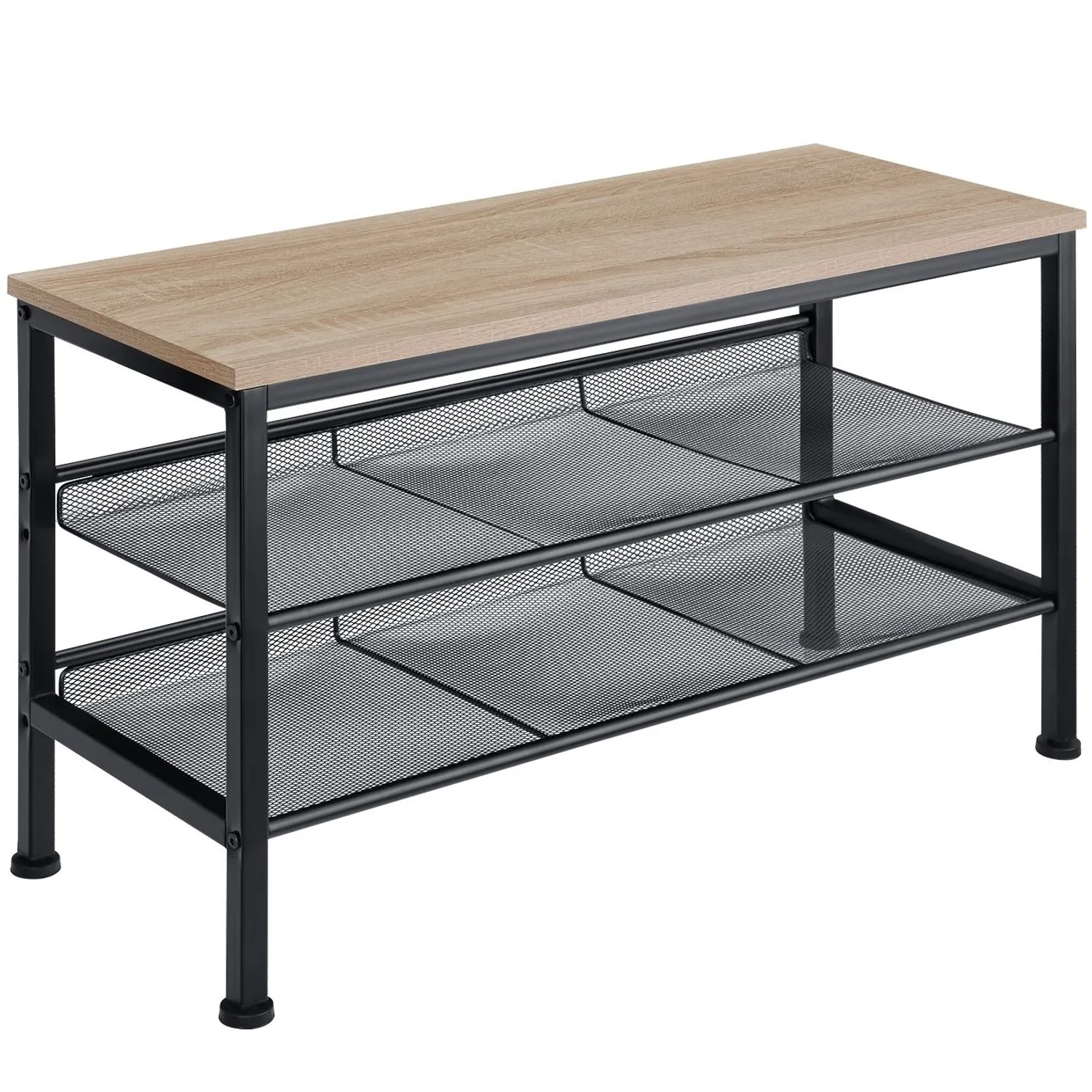 Tectake Schuhregal Derry Industrial Style Holz und Stahl  75 50 x 30 50 x 45 50 cm Industrial Holz Hell  Eiche Sonoma