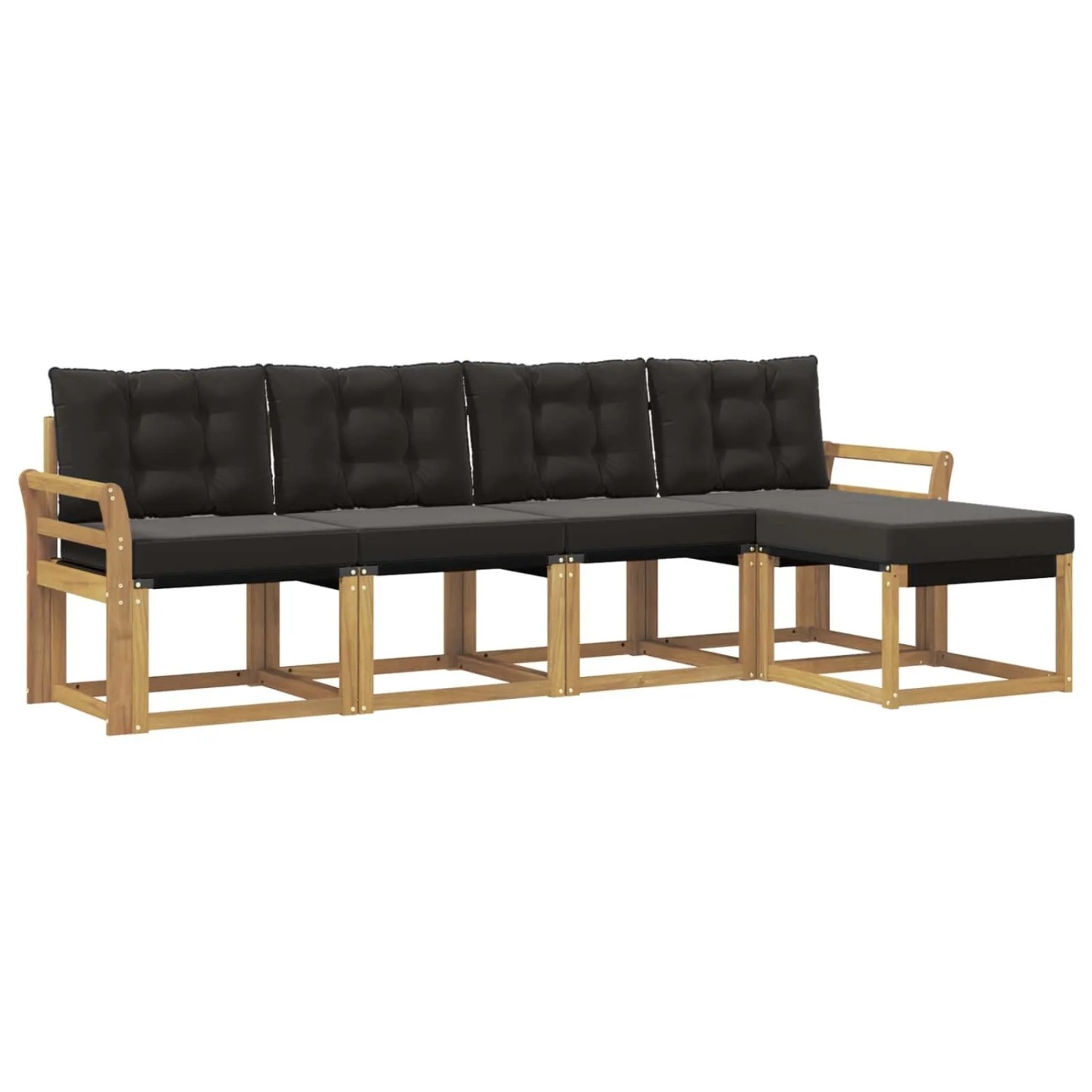 vidaXL Outdoor-Sofagarnitur mit Kissen 5-Tlg Weiß und Schwarz 3389382