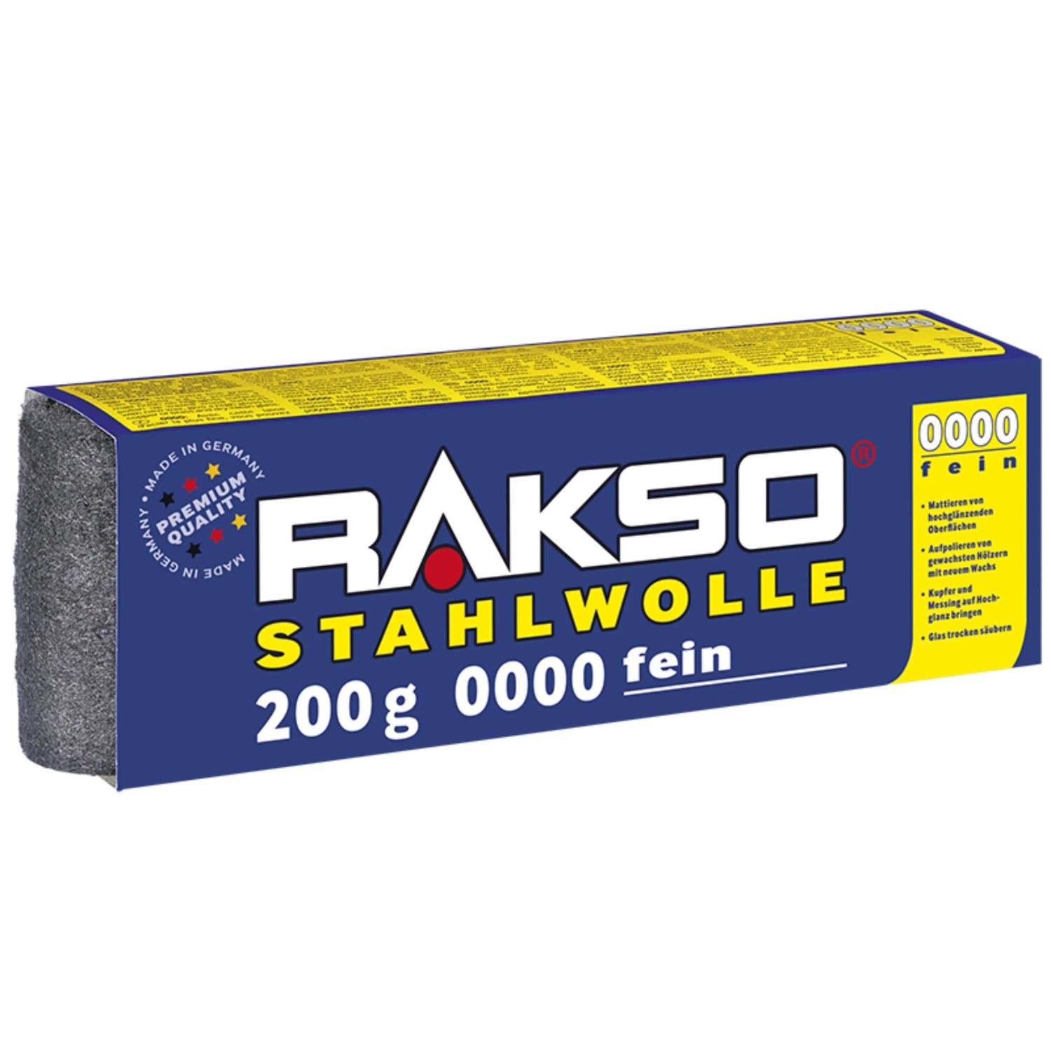 RAKSO Stahlwolle Banderole Sorte 0000 Extra-Fein 1 x 200g