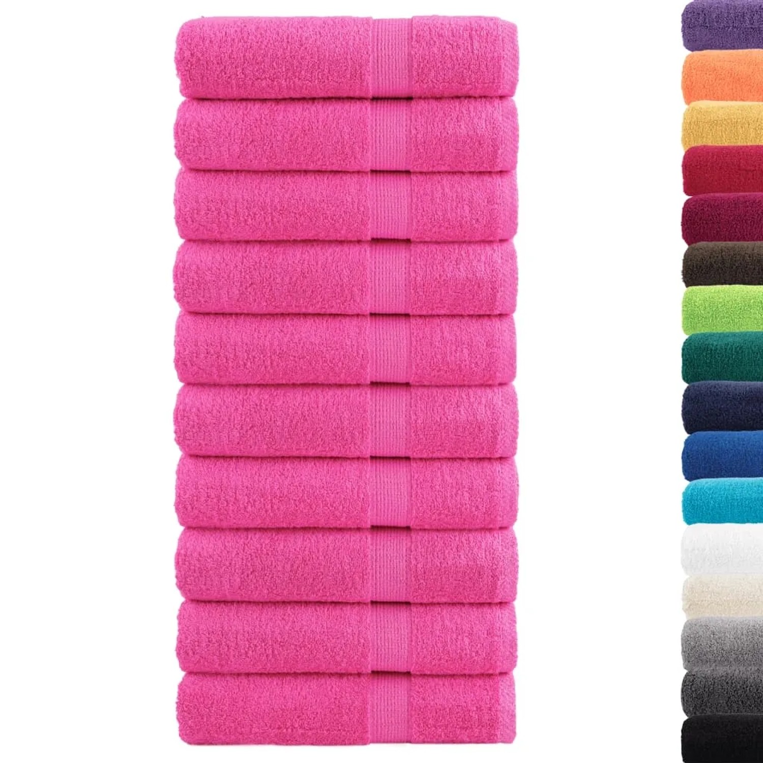 vidaXL Premium-Duschtücher SOLUND 10 Stk Rosa 70x140 cm 600 g/m² 137526