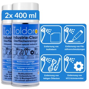 2er-Pack Toldoro Industriereiniger, 2x 400ml, zur Entfernung von Kleberesten, Öl und Fett.