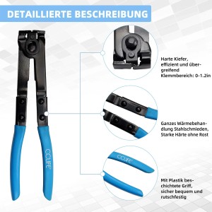CCLIFE Achsmanschetten Klemmen Zange 2tlg Schlauchschellenzange Manschetten Klemmzange mit Schneidvorrichtung