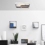 Moderne LED-Deckenleuchte Cava, 40x40 cm, in Weiß und Schwarz für Innenräume.