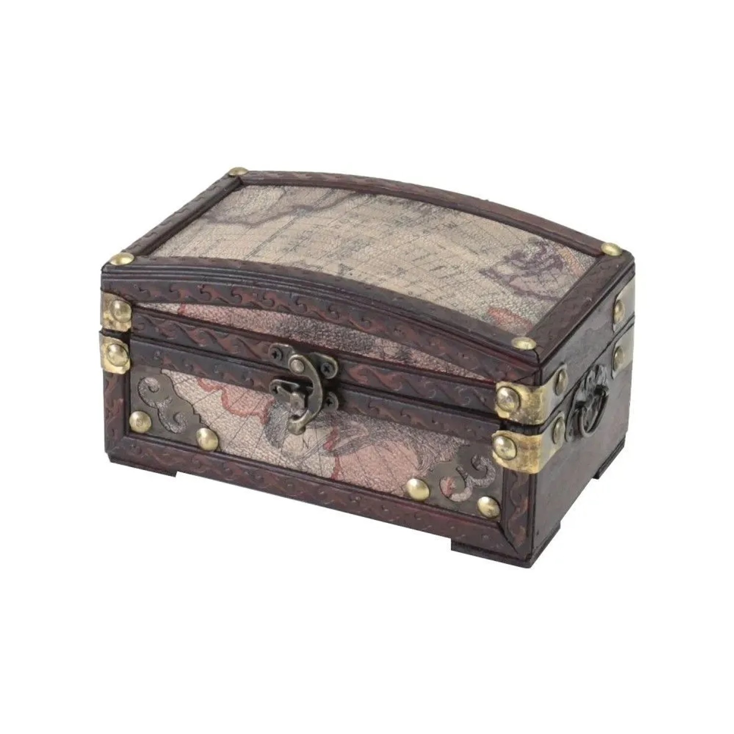 HMF 6405-117 Schmuckschatulle Schatztruhe Schatzkiste Holztruhe Holz 17 x 10 x 9 cm Kolumbien
