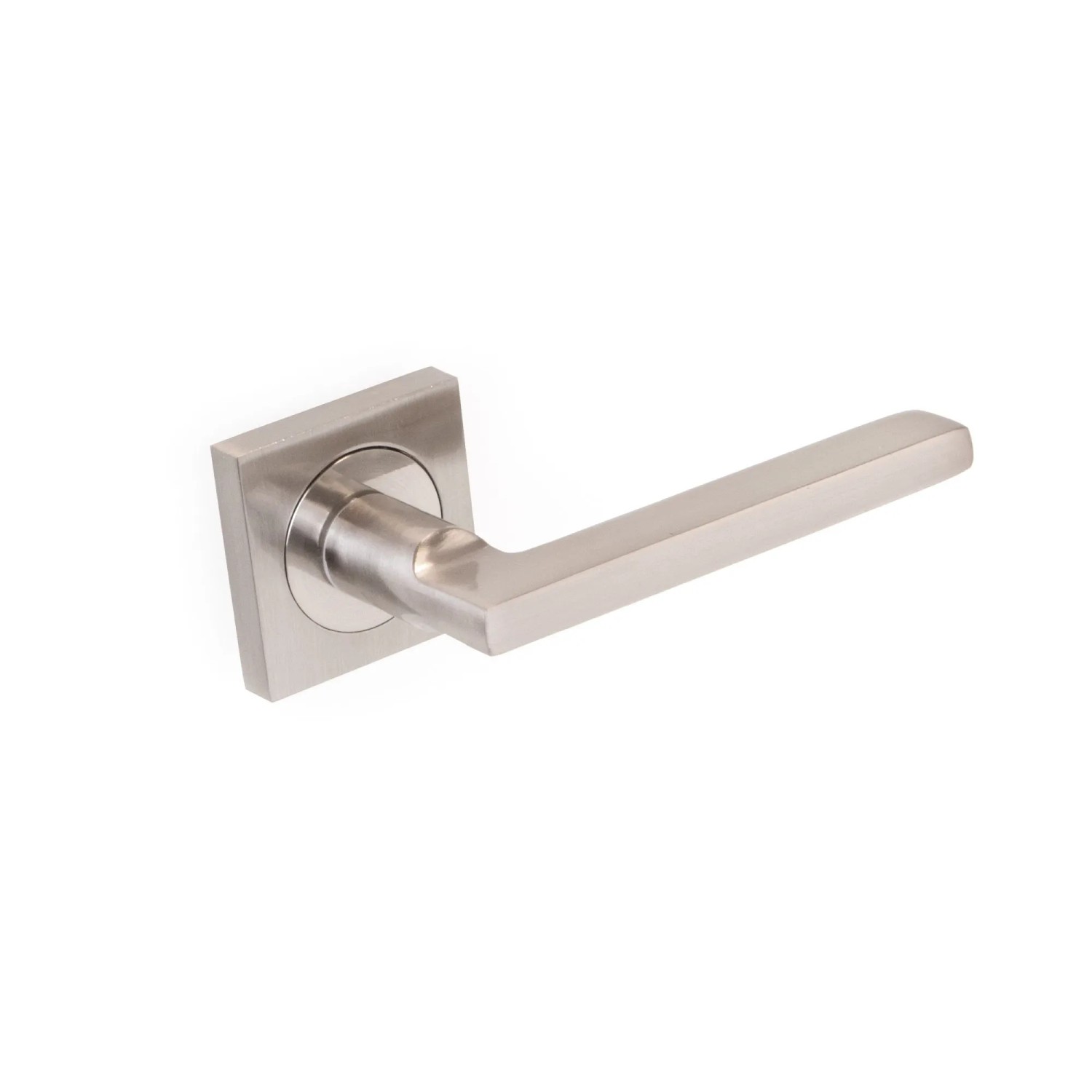Emuca Satz Perth Tieftürdrückergarnitur mit D50 mm Rosette Aluminium und Zamak Nickel Satiniert