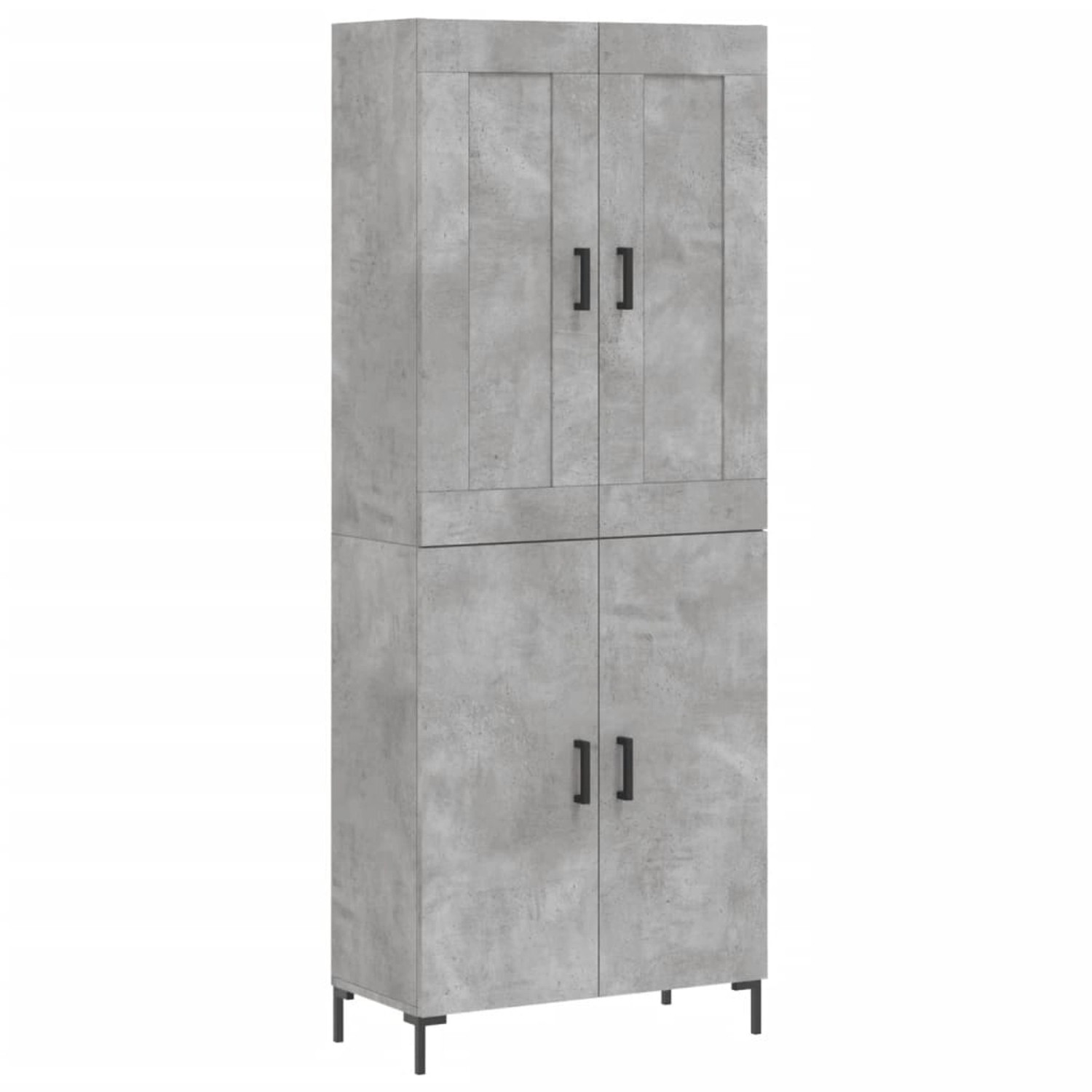 vidaXL Highboard Betongrau 69,5x34x180 cm Holzwerkstoff 3199557