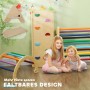 AIYAPLAY 5-in-1 Klettergerüst mit Rutsche, Kletterwand und zwei Kindern im Innenbereich.