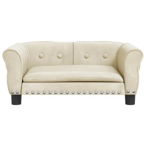 vidaXL Hundebett Creme 70x45x30 cm Samt 171830
