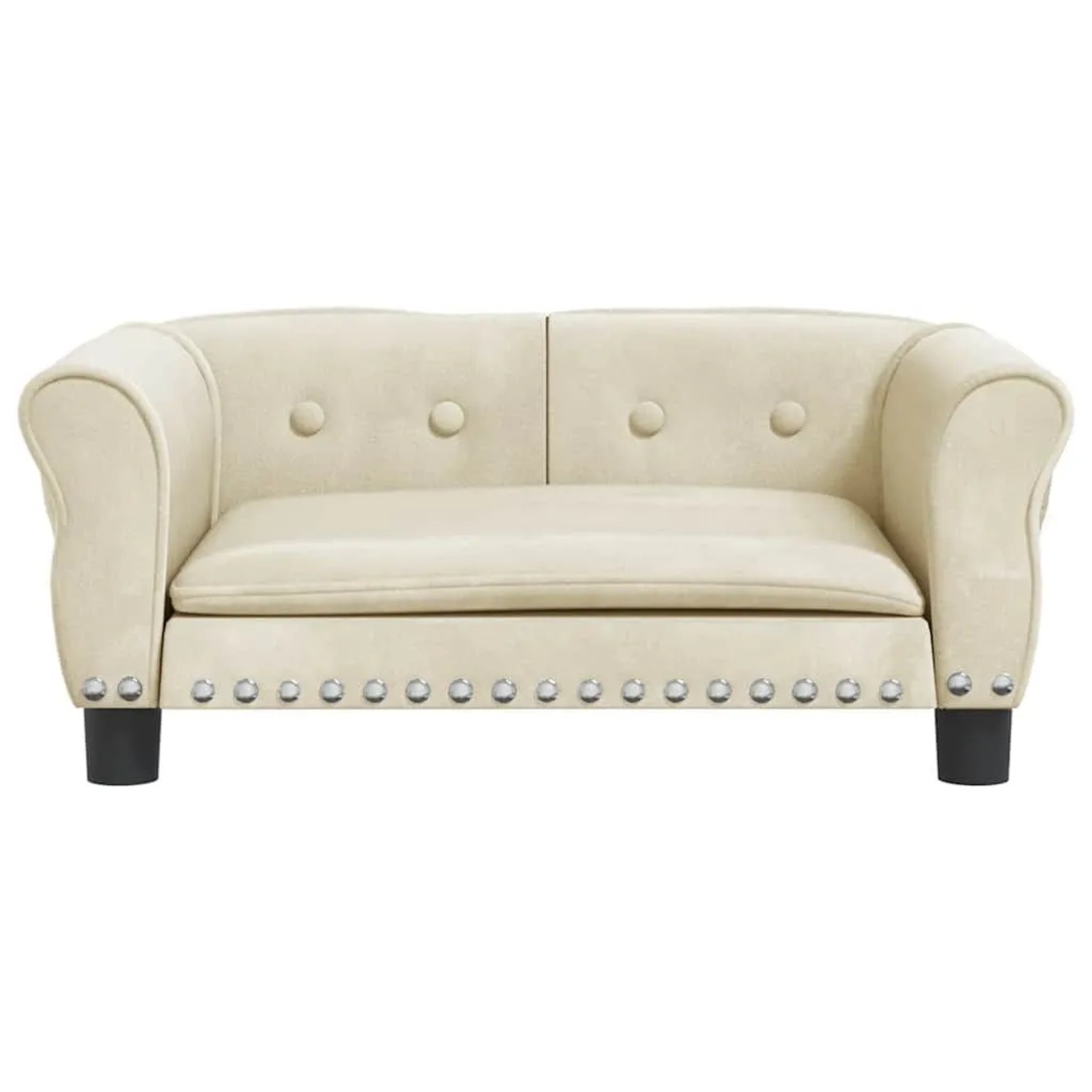 vidaXL Hundebett Creme 70x45x30 cm Samt 171830_3