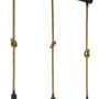Schwarze Eglo Hängeleuchte Rampside mit drei Lampen und Seilaufhängung.