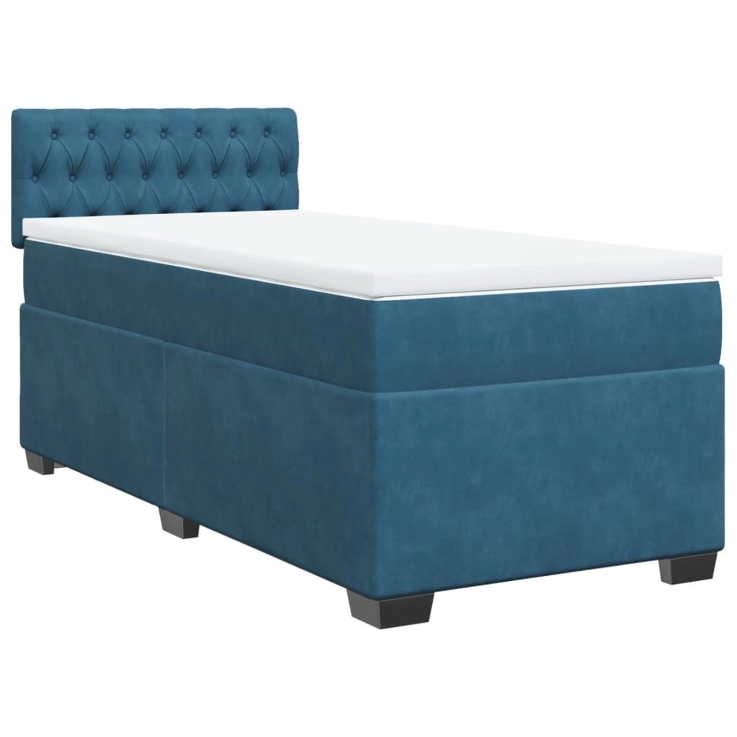 vidaXL Boxspringbett mit Matratze Dunkelblau 90x190 cm Samt 3286196 günstig online kaufen