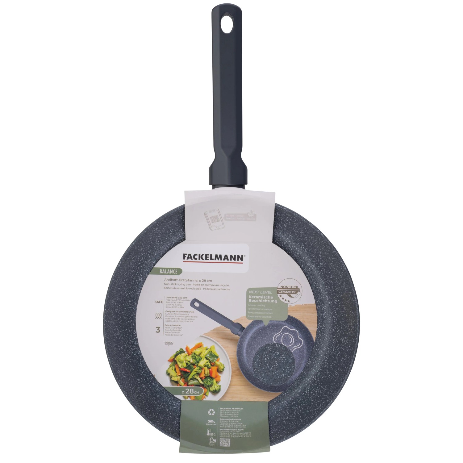 Fackelmann Pfanne Balance, 28 cm, mit Keramikbeschichtung und ergonomischem Griff.