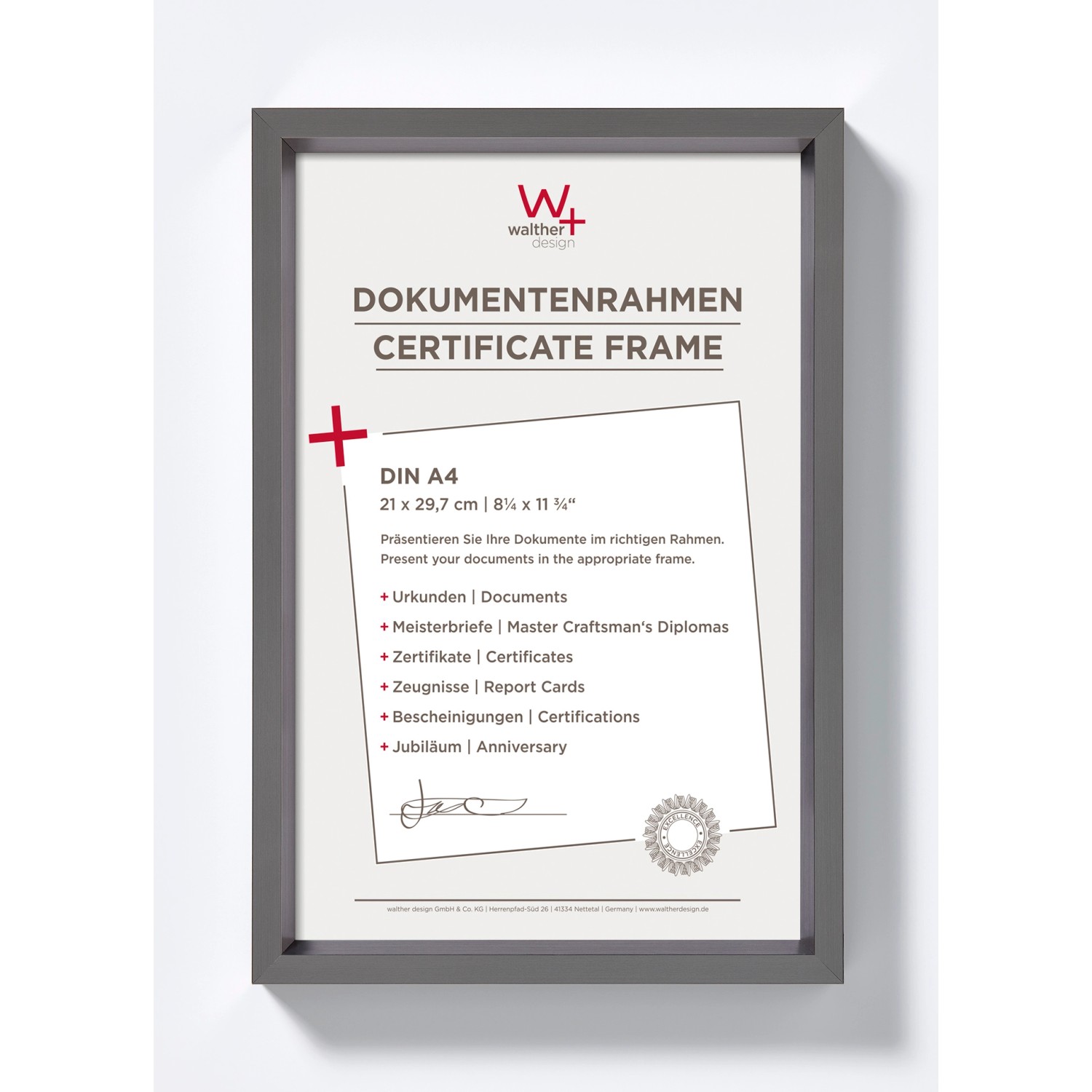 walther design Steel Style Kunststoff Bilderrahmen  21x29,7 cm Stahl günstig online kaufen