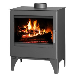 Victoria Kaminofen Modena L schwarz und 9,76kW mit XXL-Sichtscheibe