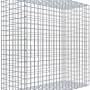 Leere Gabiona C-Ring-Gabione, 100x100x40 cm, Maschenweite 5x5 cm, aus verzinktem Drahtgitter.