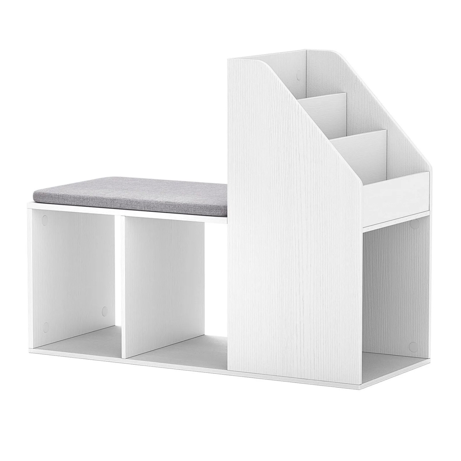 Costway Schuhbank mit Sitzfläche und Seitlichem Stauraum Weiß