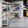 Tectake Schwerlastregalsystem Gustav 3 Teilig  2 In 1 Verwendung Als Werkbänke Verzinktes Stahlgestell  165 x 165 x 180 cm Silber_7