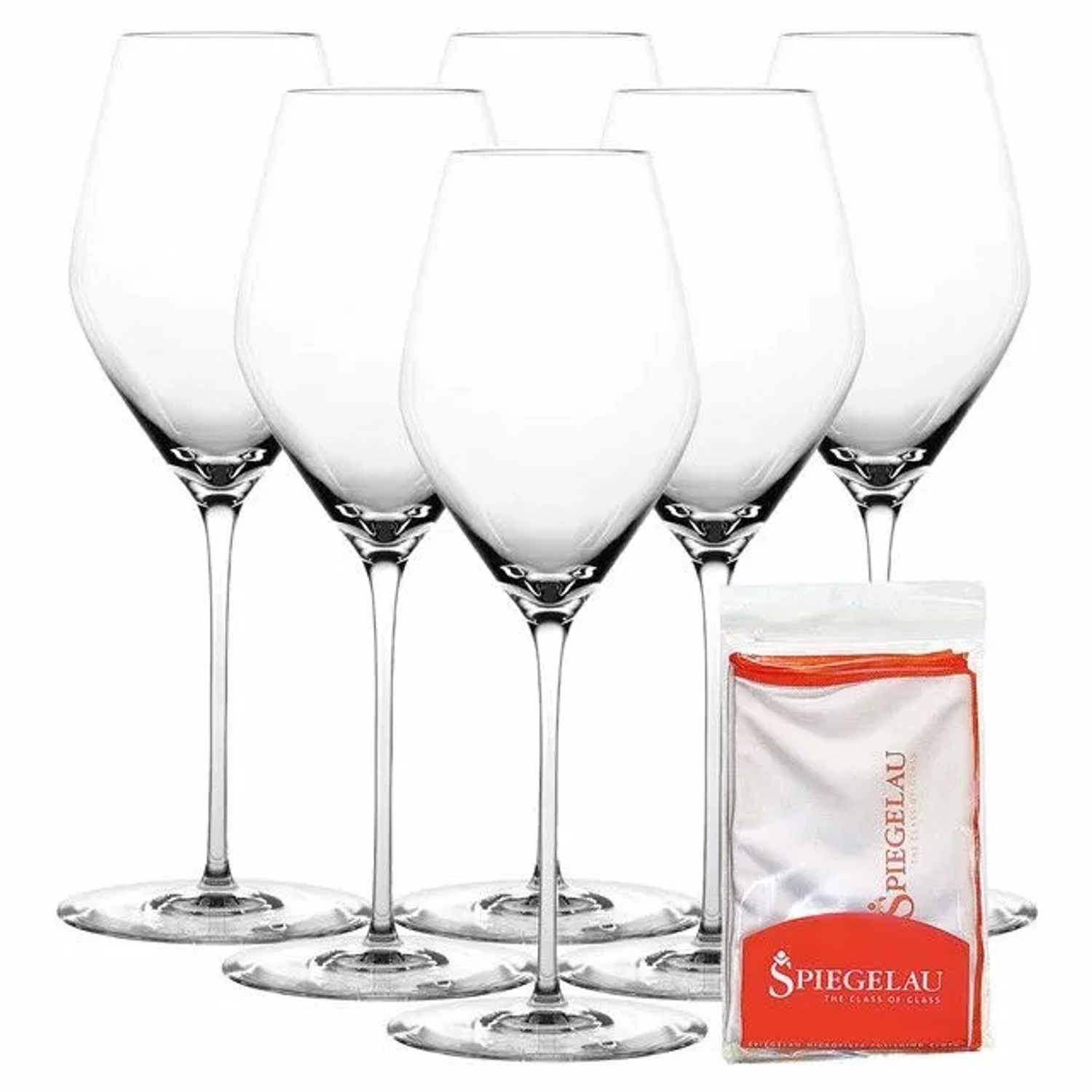 Spiegelau Hi-Lite Champagnerglas 347 ml 6er Set mit Poliertuch