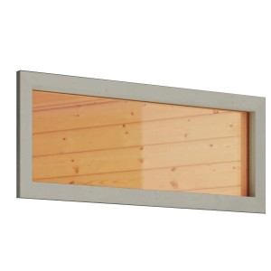 Rechteckiges Karibu Saunafenster mit Klarglas und weißem Rahmen für mehr Licht in der Sauna.