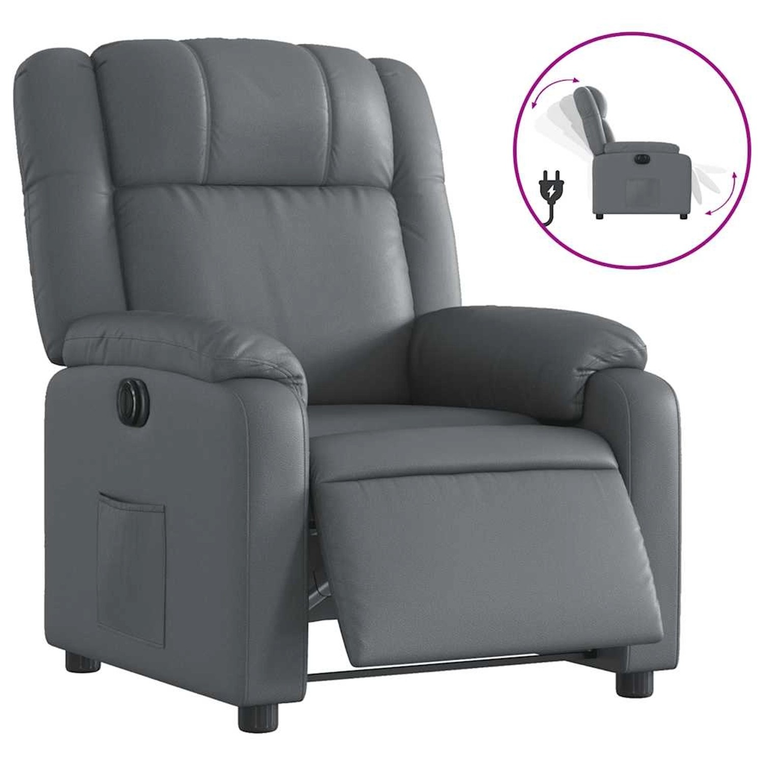 vidaXL Relaxsessel Elektrisch Grau Kunstleder 3205139 günstig online kaufen