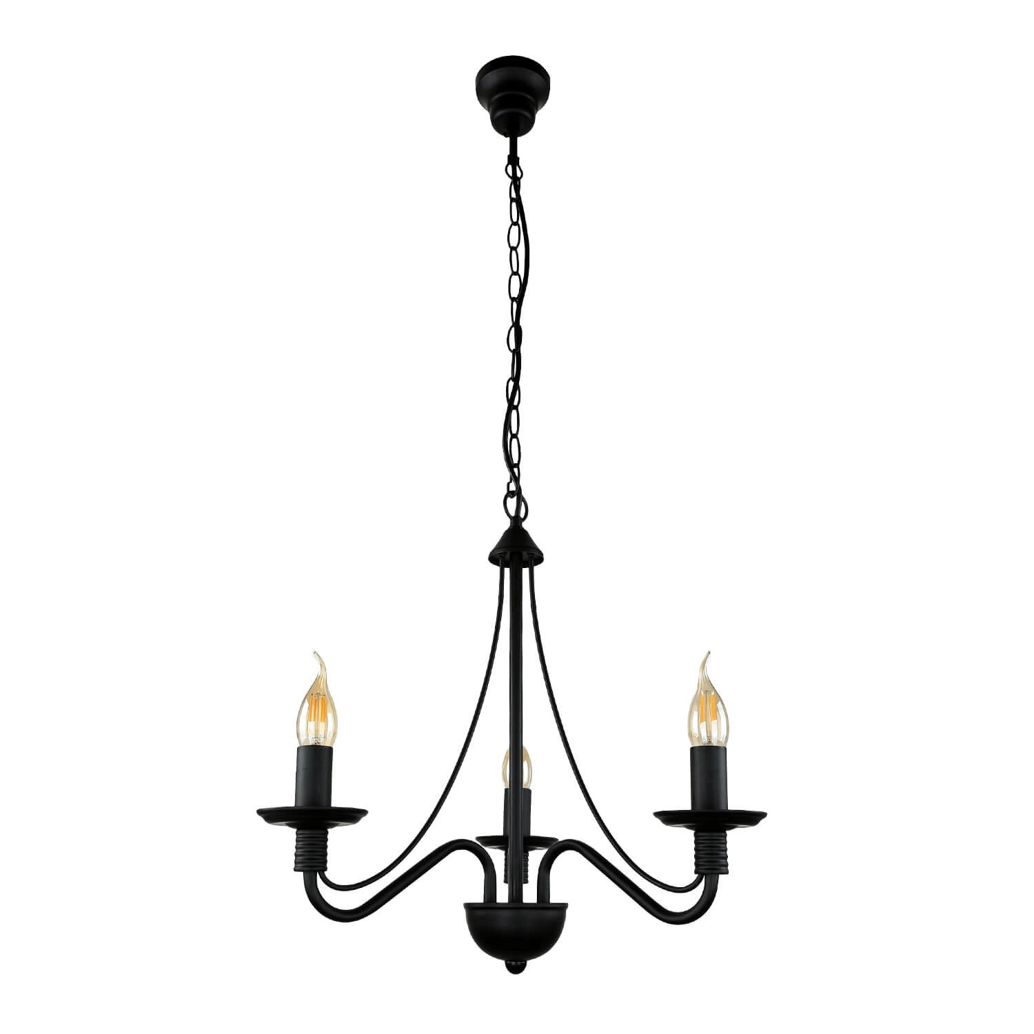 Easylight Kronleuchter Klassisch Metall Schwarz 3-Flammig E14 Roza günstig online kaufen