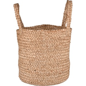 Aufbewahrungstasche Desert Flower Natur aus Jute, geflochten, mit Henkeln.