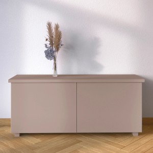 Schrank mit CREATE! by OBI Buntlack Jule Satintaupe (seidenmatt) gestrichen.