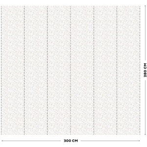 Little Dutch Fototapete Flowers & Butterflies, 280x300cm, mit Blumen- und Schmetterlingsmuster.