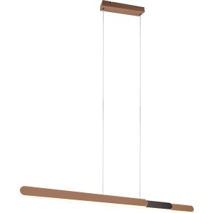 Moderne Trio LED Pendelleuchte Helios Coffee, höhenverstellbare Hängelampe für Essbereich.