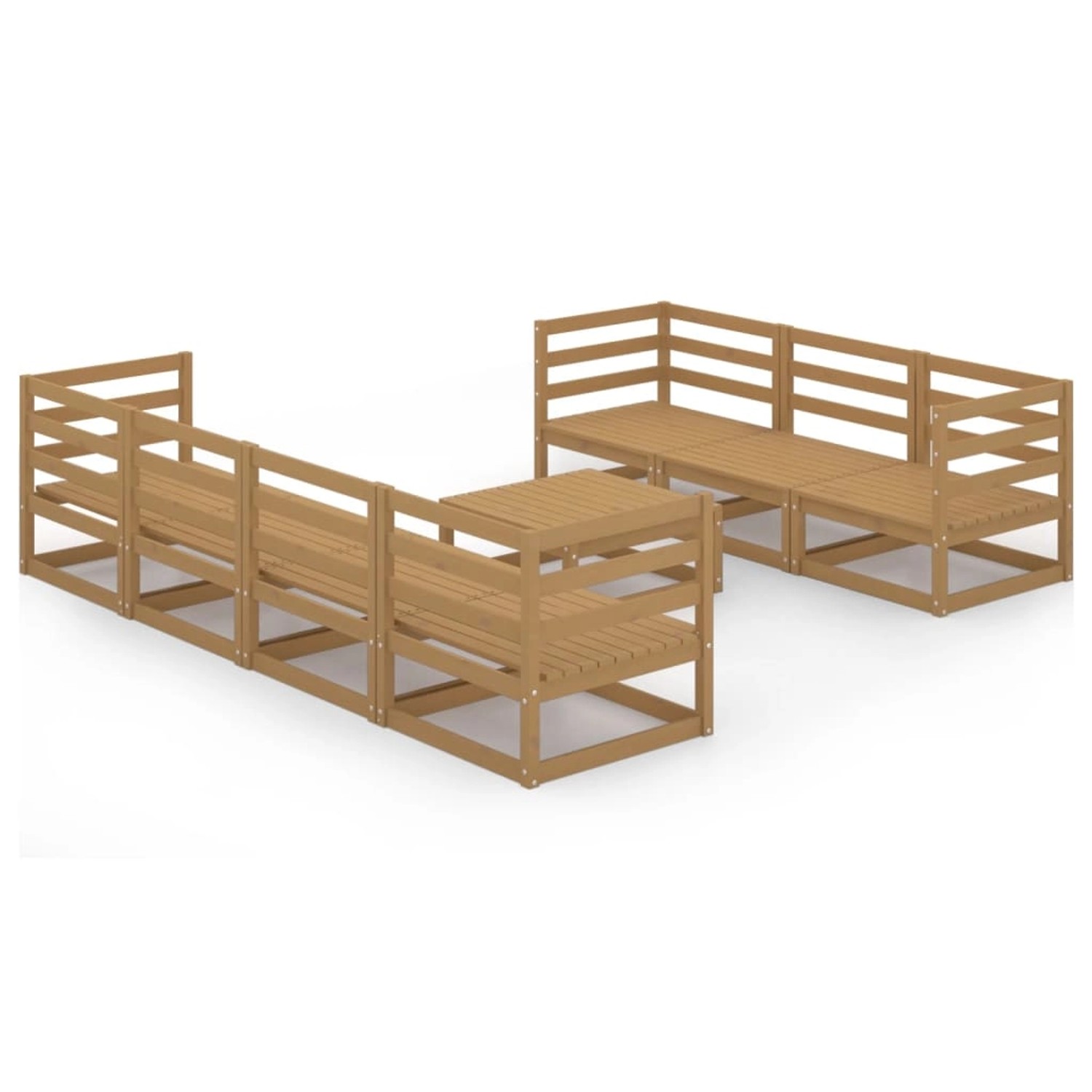 vidaXL 8-tlg Garten-Lounge-Set Honigbraun Massivholz Kiefer Modell 10 günstig online kaufen