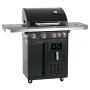 Landmann Gasgrill GG-II-492BKDE, 120 cm, Schwarz mit Seitenbrenner und Heißluftfritteuse.