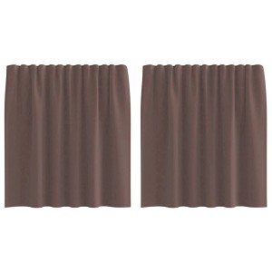 vidaXL Voile Vorhänge mit Stangentaschen 2 Stk Braun 4102171