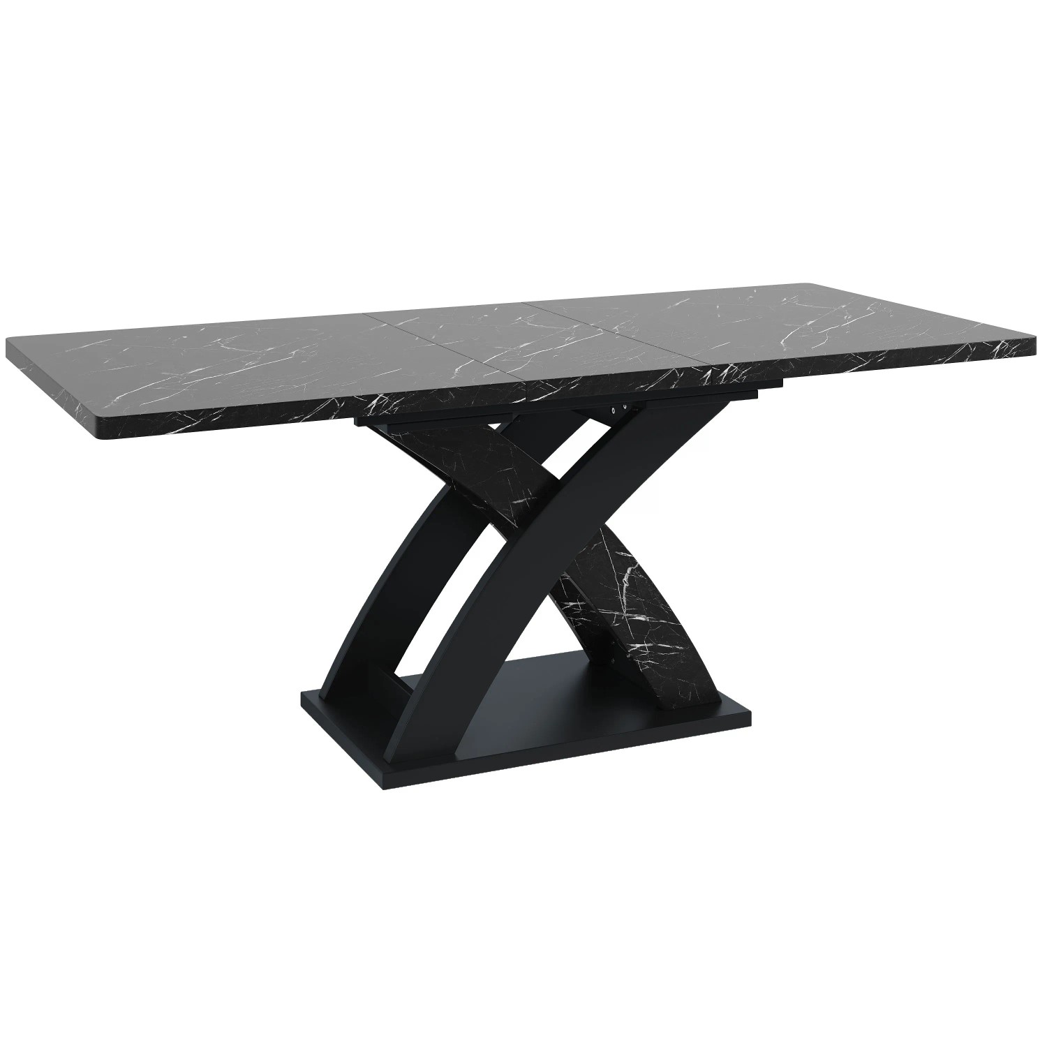 okwish Ausziehbarer Esstisch Balkontisch für 6 Personen 120 × 80 cm Schwarz