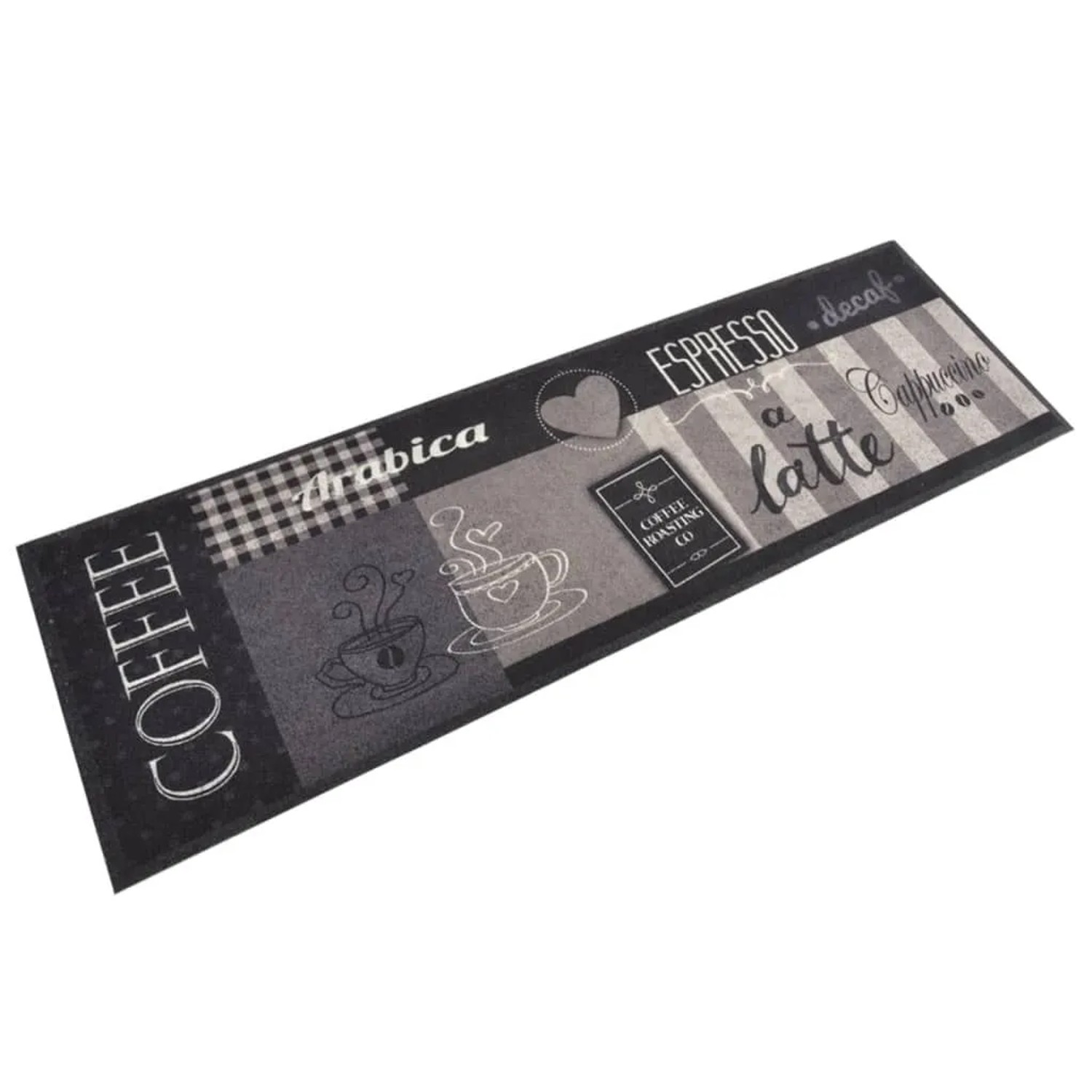 vidaXL Küchenteppich Waschbar Coffee Schwarz 60x180 cm Samt 136556