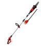 Einhell Akku-Multifunktionswerkzeug GE-HC 18 Li T Solo mit Hochentaster und Heckenscheren-Aufsatz.