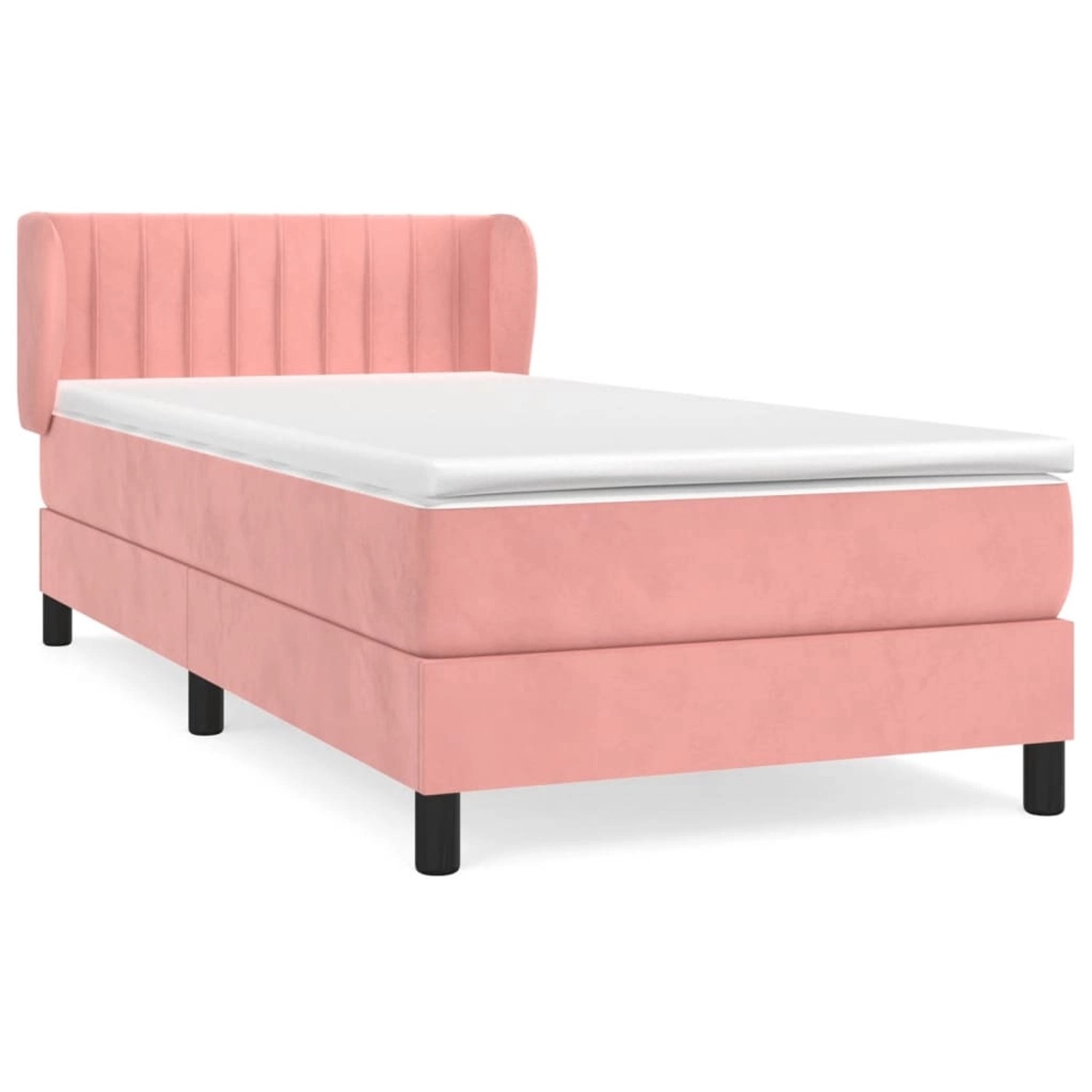 vidaXL Boxspringbett mit Matratze Rosa 100x200 cm Samt1388790 günstig online kaufen