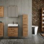 Badezimmer mit Held Möbel Seitenregal Florenz in Wotaneiche, 25 cm breit.