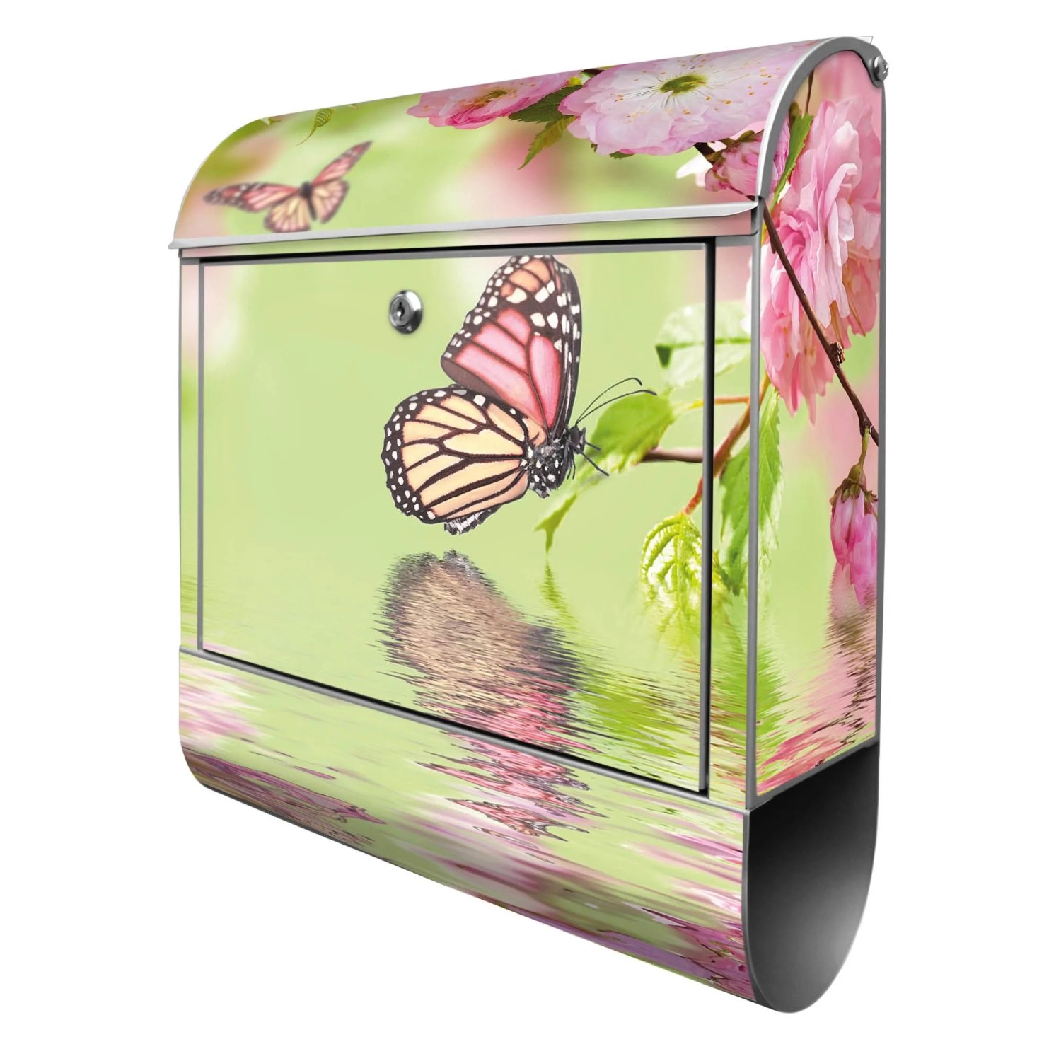 Banjado Design Briefkasten Silber Pulverbeschichtet 39x47x14cm 2 Schlüssel günstig online kaufen