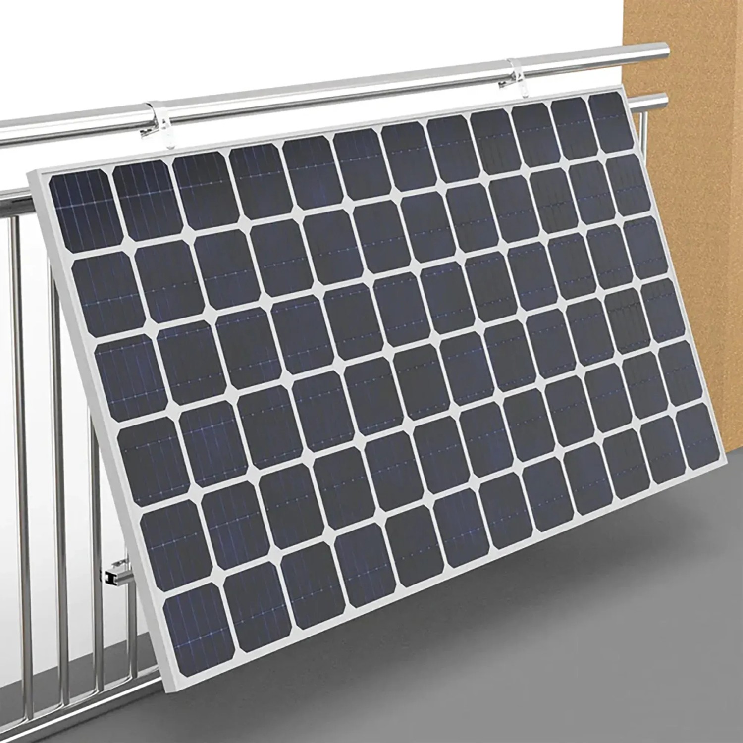 ABSSAR Multi-Halteset für ein Solarpanel am Balkongeländer, Neigungswinkel einstellbar.