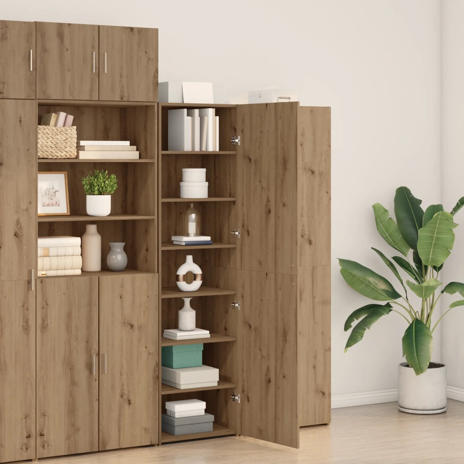 vidaXL Highboard 2 Stk Artisan-Eiche 50 x 42,5 x 185 cm 3365586_4