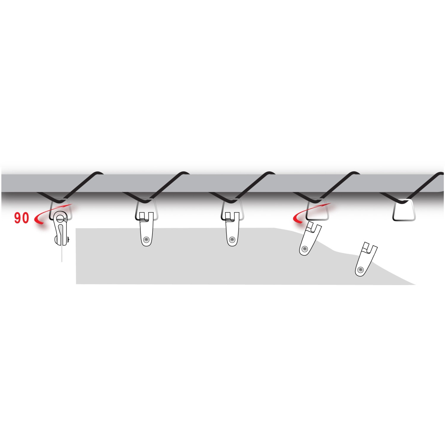 Floracord Drehfix-Ösenersatz für Sonnensegel: Laufhaken und Trapezringe aus Edelstahl.