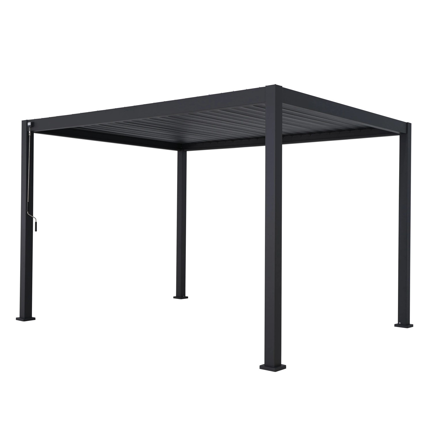 Anthrazitfarbene Mirador Lamellen-Dach Pergola 3x4m, Pavillon mit Lamellendach.