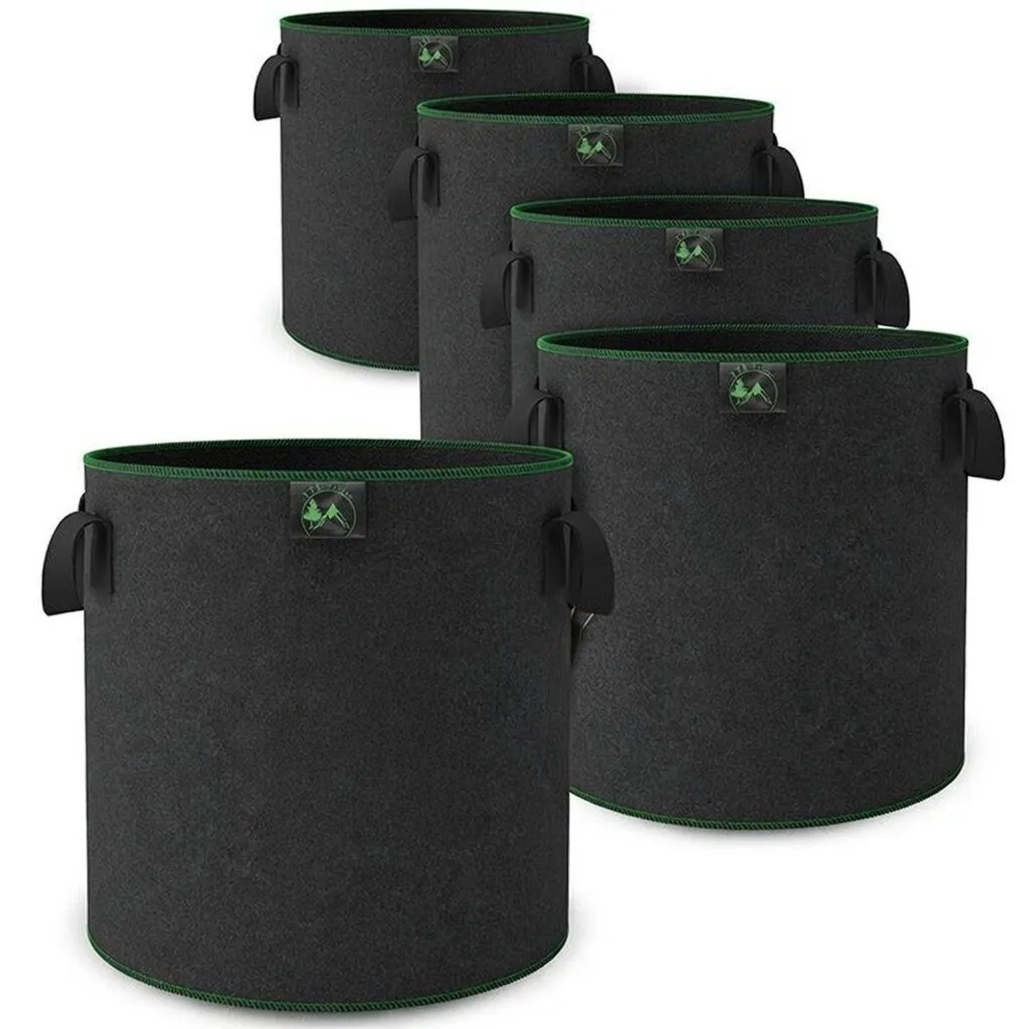TTL GARDEN Pflanzsack 22L 5er Set Filz Stofftopf 300g/qm Vlies Pflanzentopf Rund Ø30cm Für Gemüse Kräuter