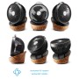 Clean Air Optima Ventilator CA-403 Smart mit Holzdesign, verschiedene Ansichten.