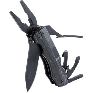 Schwarzes LUX Multitool-Taschenmesser 12in1 mit Zange und Klinge.