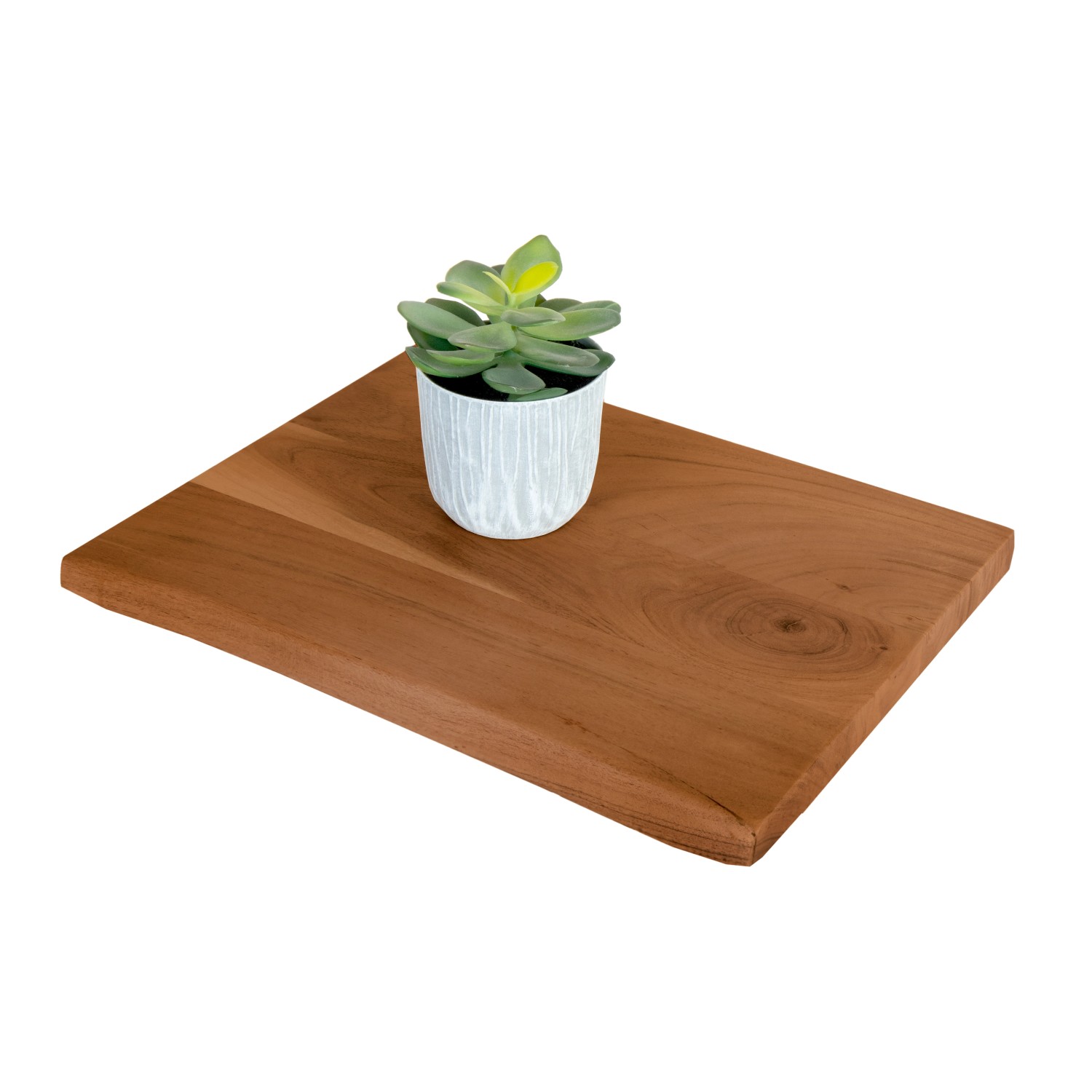 SAM Holzplatte Arya mit Echter Baumkante Einseitig 40 x 30 cm Akazienholz Nussbaum
